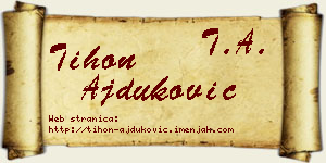 Tihon Ajduković vizit kartica